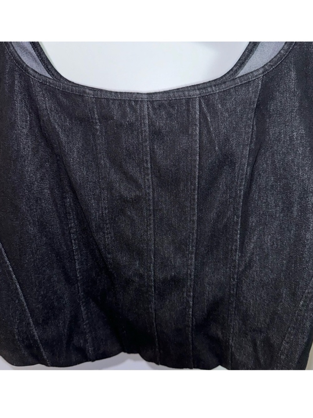 Express Black Denim Body Contour Square Neck Corset Top Size XL NWT! - Picture 5 of 8